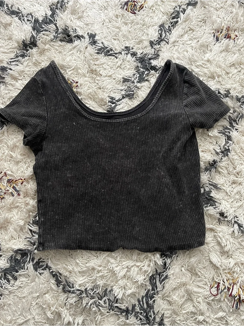 Wild Fable Women’s XL Ribbed Scoop Neck Short Sleeve Crop Top